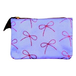 Ipsy SUPER CUTE Lavender Pouch with RED GLITTER Bow Accents🎀